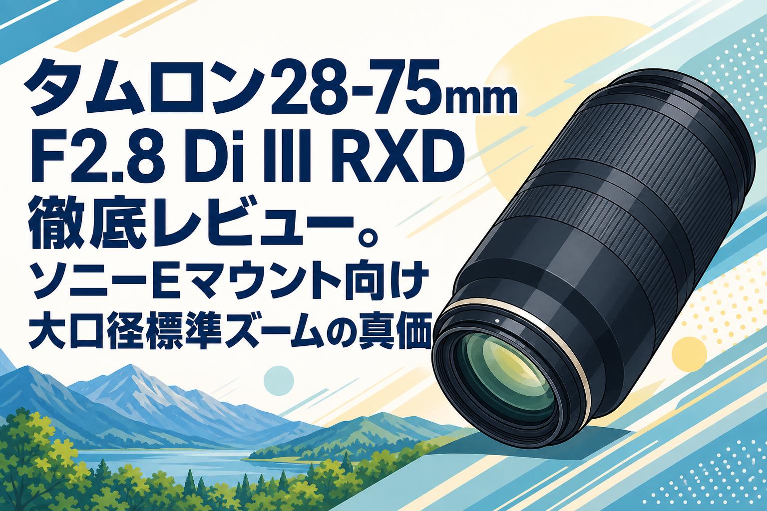タムロン28-75mm F2.8 Di III RXD徹底レビュー。ソニーEマウント向け大