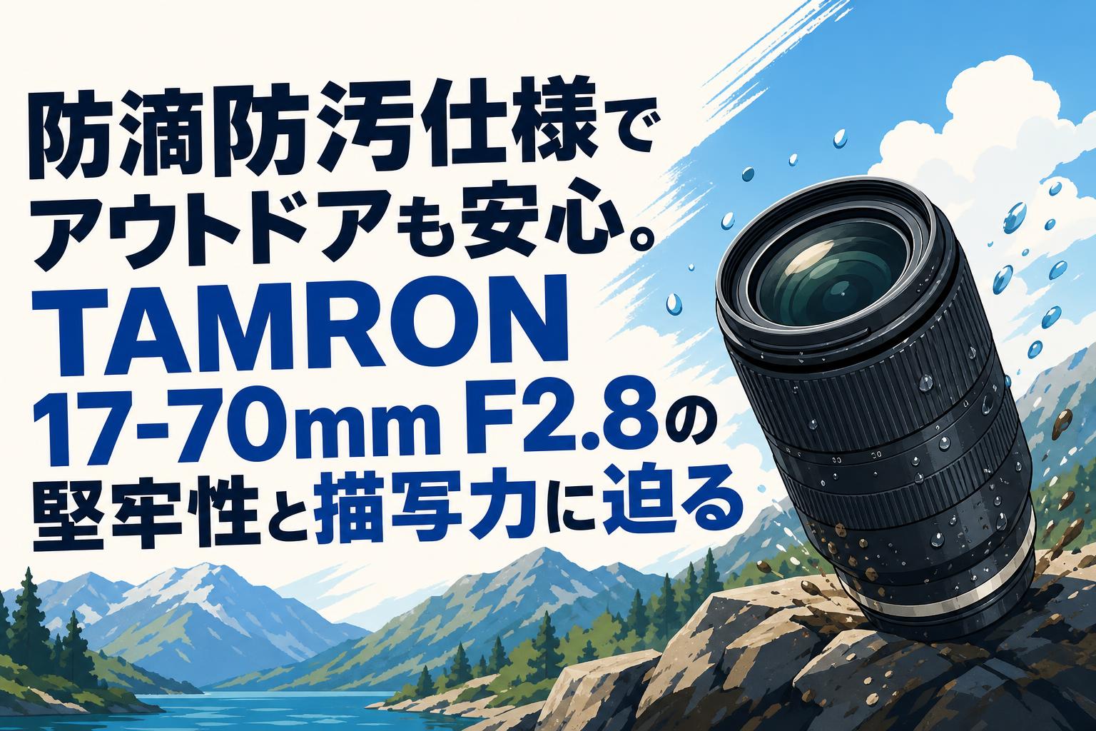 防滴防汚仕様でアウトドアも安心。TAMRON 17-70mm F2.8の堅牢性と描写