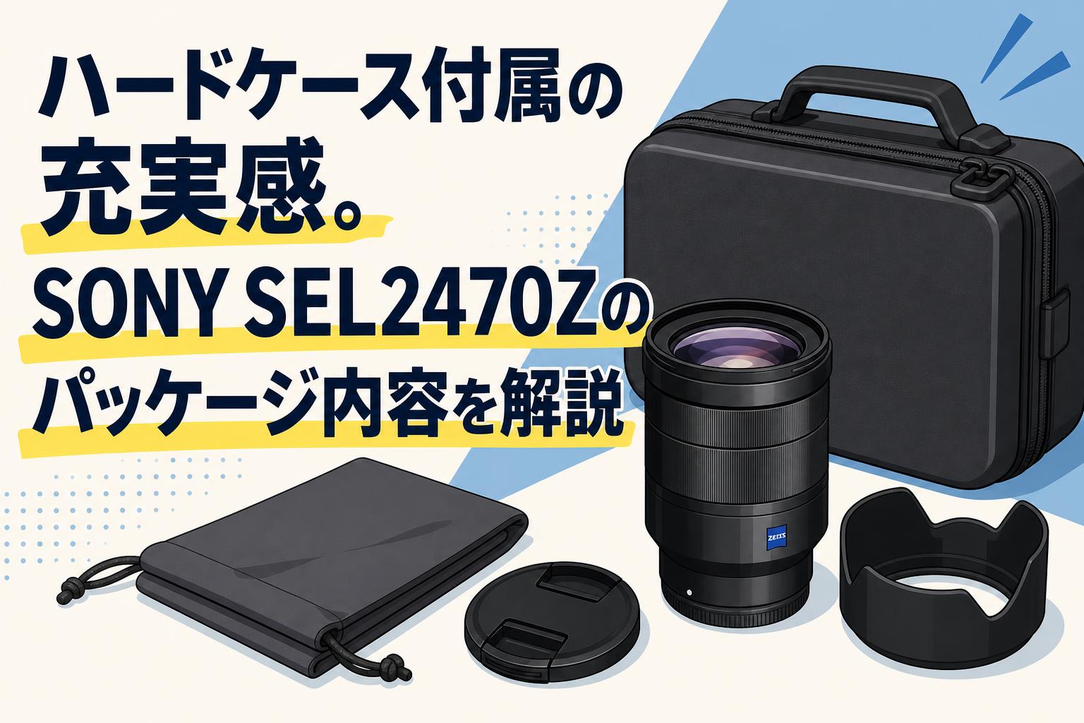 ハードケース付属の充実感。SONY SEL2470Zのパッケージ内容を解説