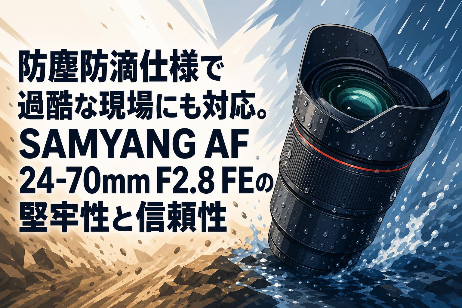 防塵防滴仕様で過酷な現場にも対応。SAMYANG AF 24-70mm F2.8 FEの堅牢