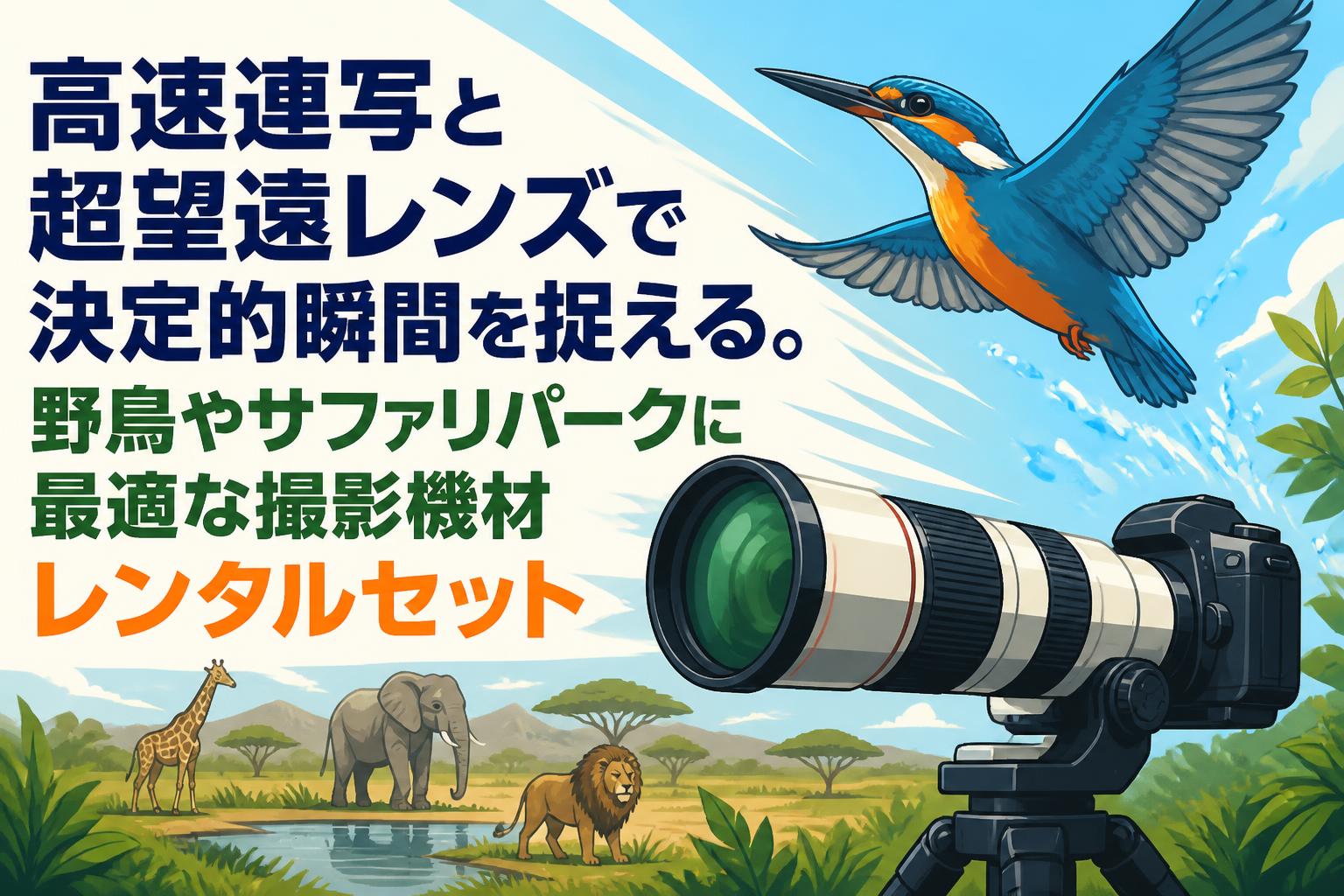 高速連写と超望遠レンズで決定的瞬間を捉える。野鳥やサファリパークに