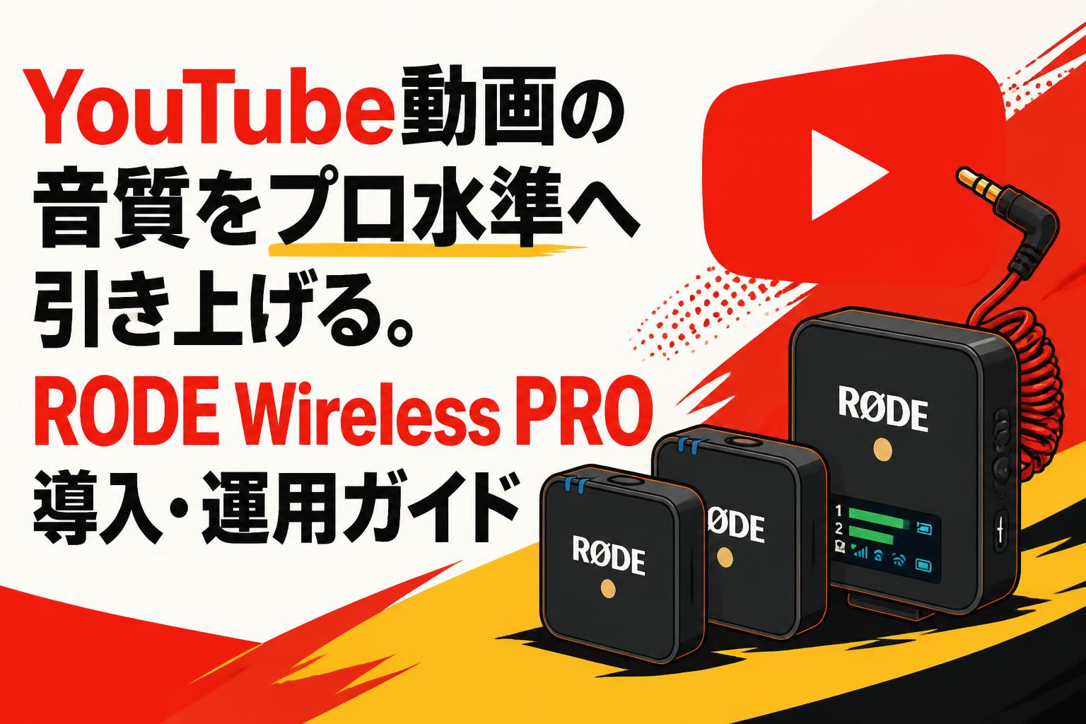 YouTube動画の音質をプロ水準へ引き上げる。RODE Wireless PRO導入