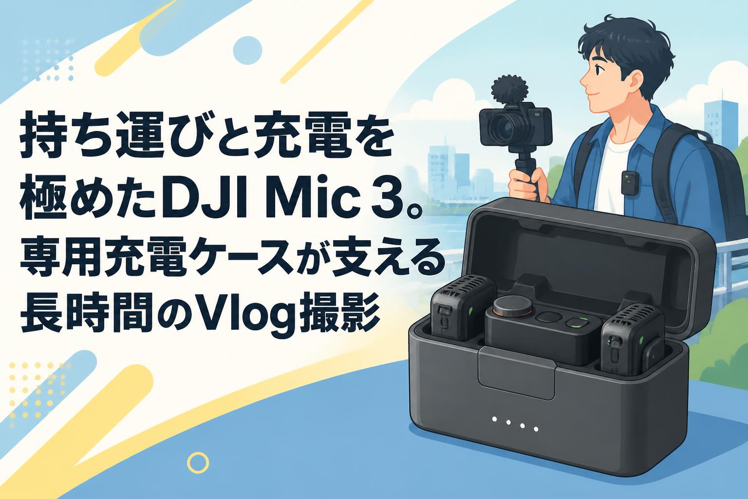 持ち運びと充電を極めたDJI Mic 3。専用充電ケースが支える長時間の