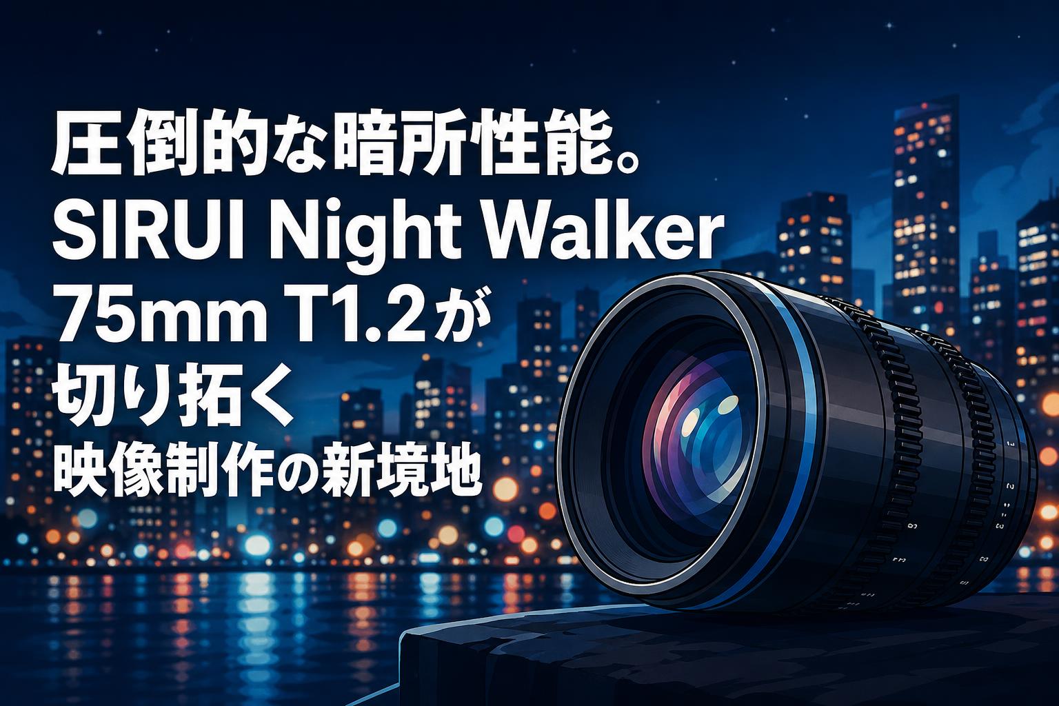 圧倒的な暗所性能。SIRUI Night Walker 75mm T1.2が切り拓く映像制作の