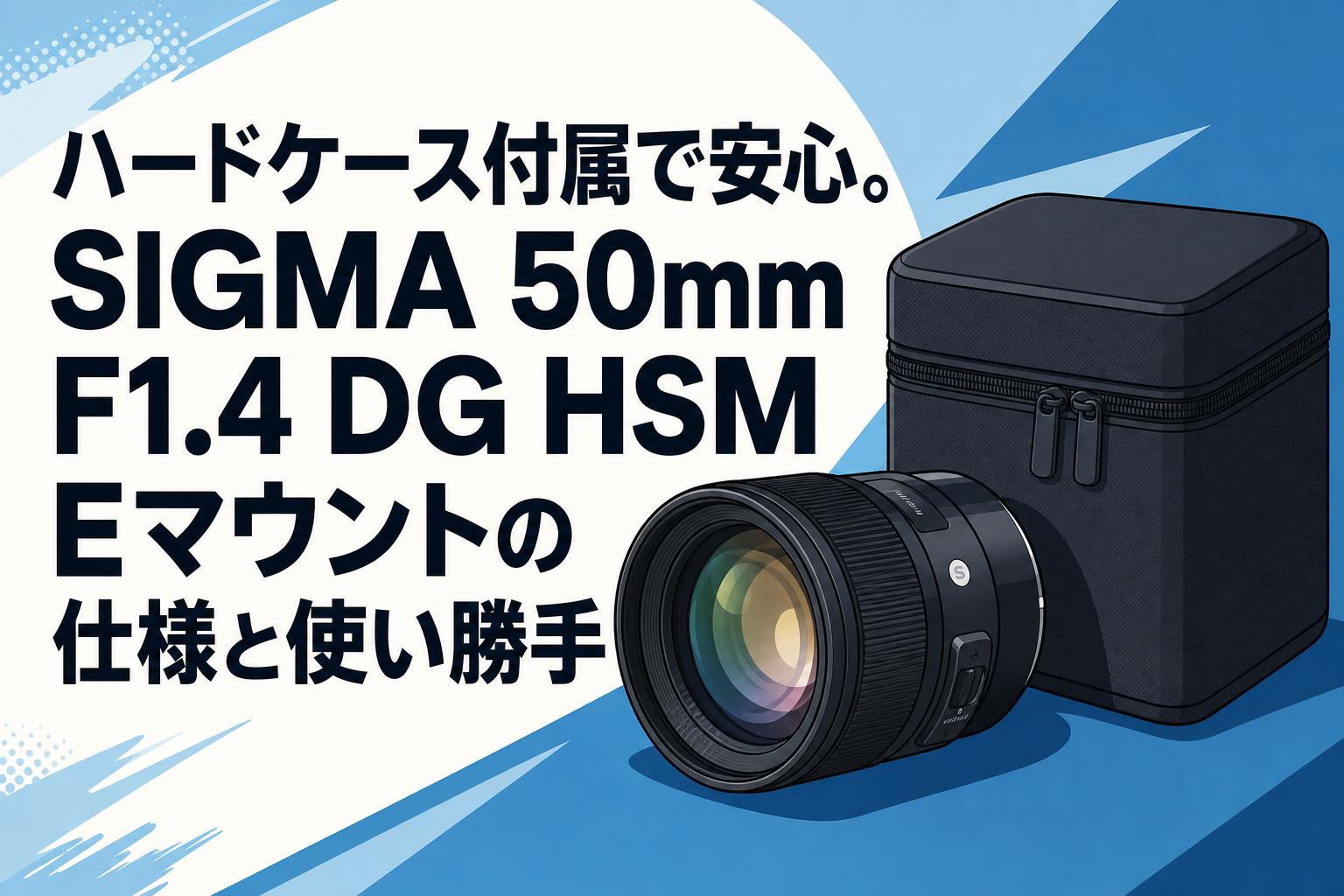 ハードケース付属で安心。SIGMA 50mm F1.4 DG HSM Eマウントの仕様と