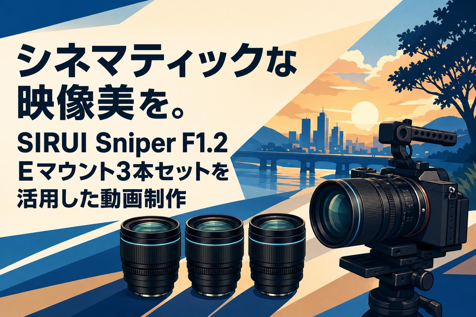 シネマティックな映像美を。SIRUI Sniper F1.2 Eマウント3本セットを