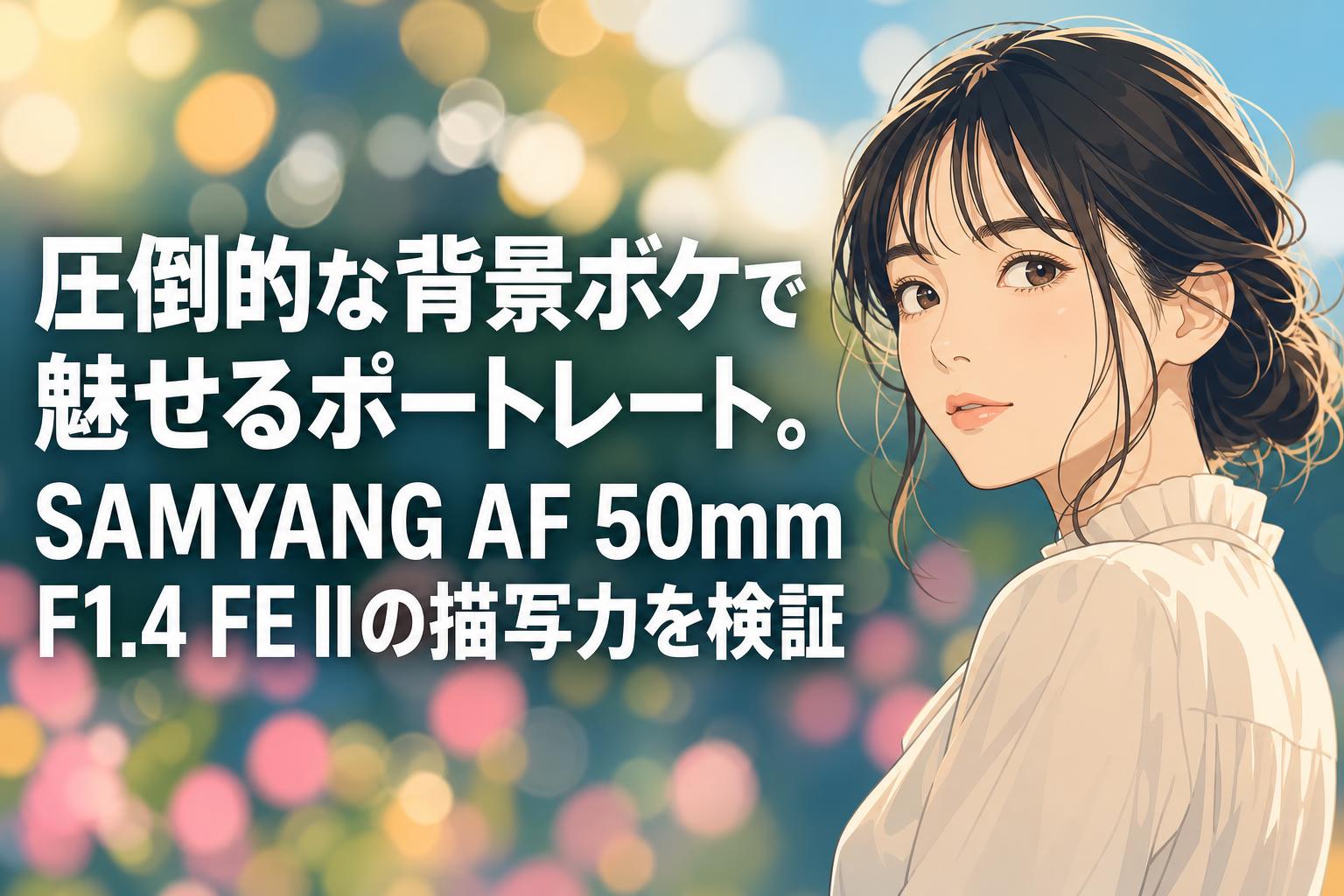 高画質！良質な背景ボケ！とろけるような味！描写力！単焦点レンズ！人物撮影に最適！ 圧倒的な背景ボケで魅せるポートレート。SAMYANG AF 50mm F1.4 FE IIの