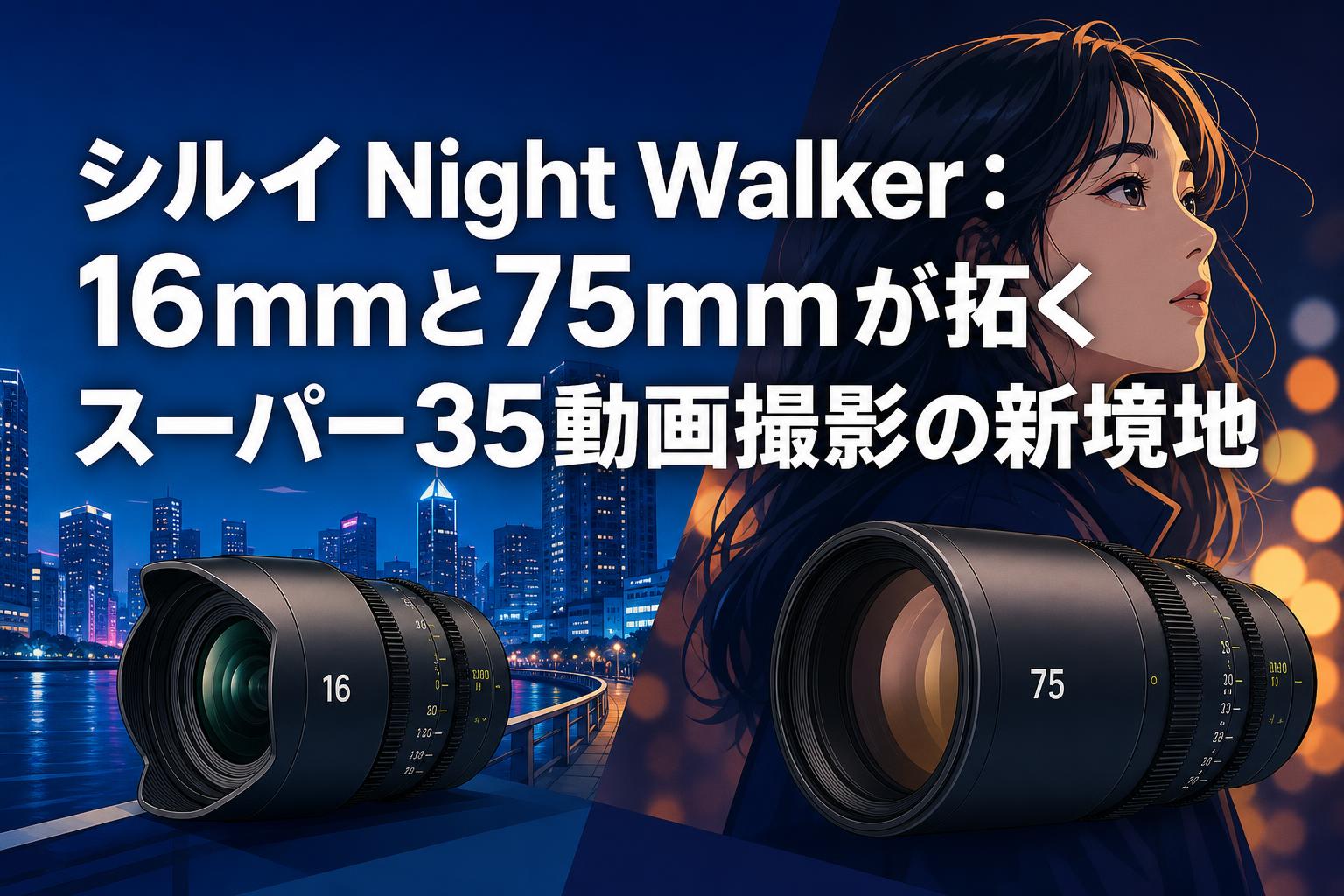 ZEISS　アングル　ウエストファインダー モデルさんがリラックス 人物撮影最適 シルイ Night Walker：16mmと75mmが拓くスーパー35動画撮影の新境地