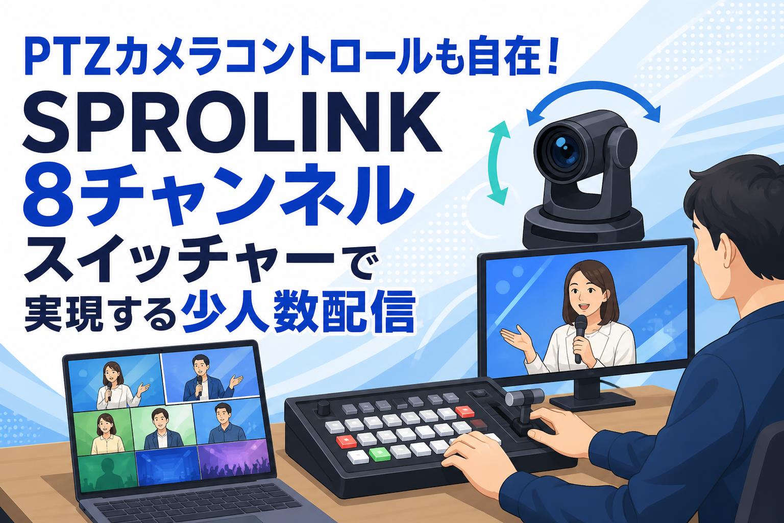 PTZカメラコントロールも自在！SPROLINK 8チャンネルスイッチャーで