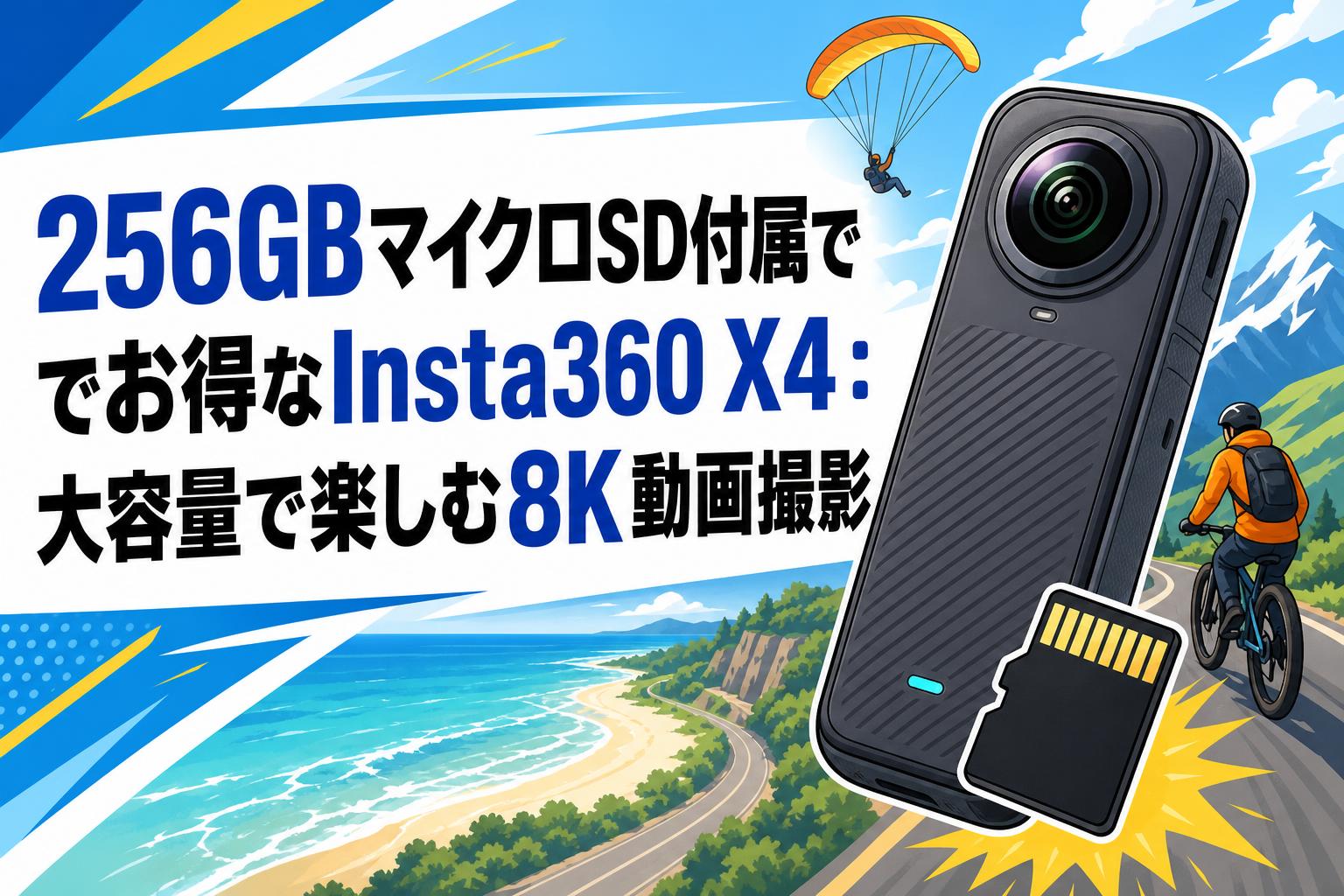 256GBマイクロSD付属でお得なInsta360 X4：大容量で楽しむ8K動画撮影