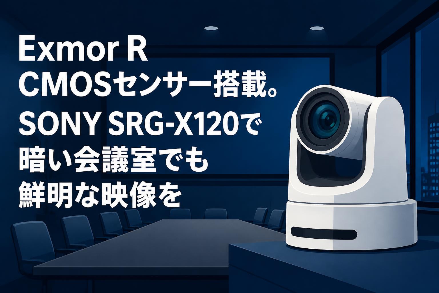 Exmor R CMOSセンサー搭載。SONY SRG-X120で暗い会議室でも鮮明な映像