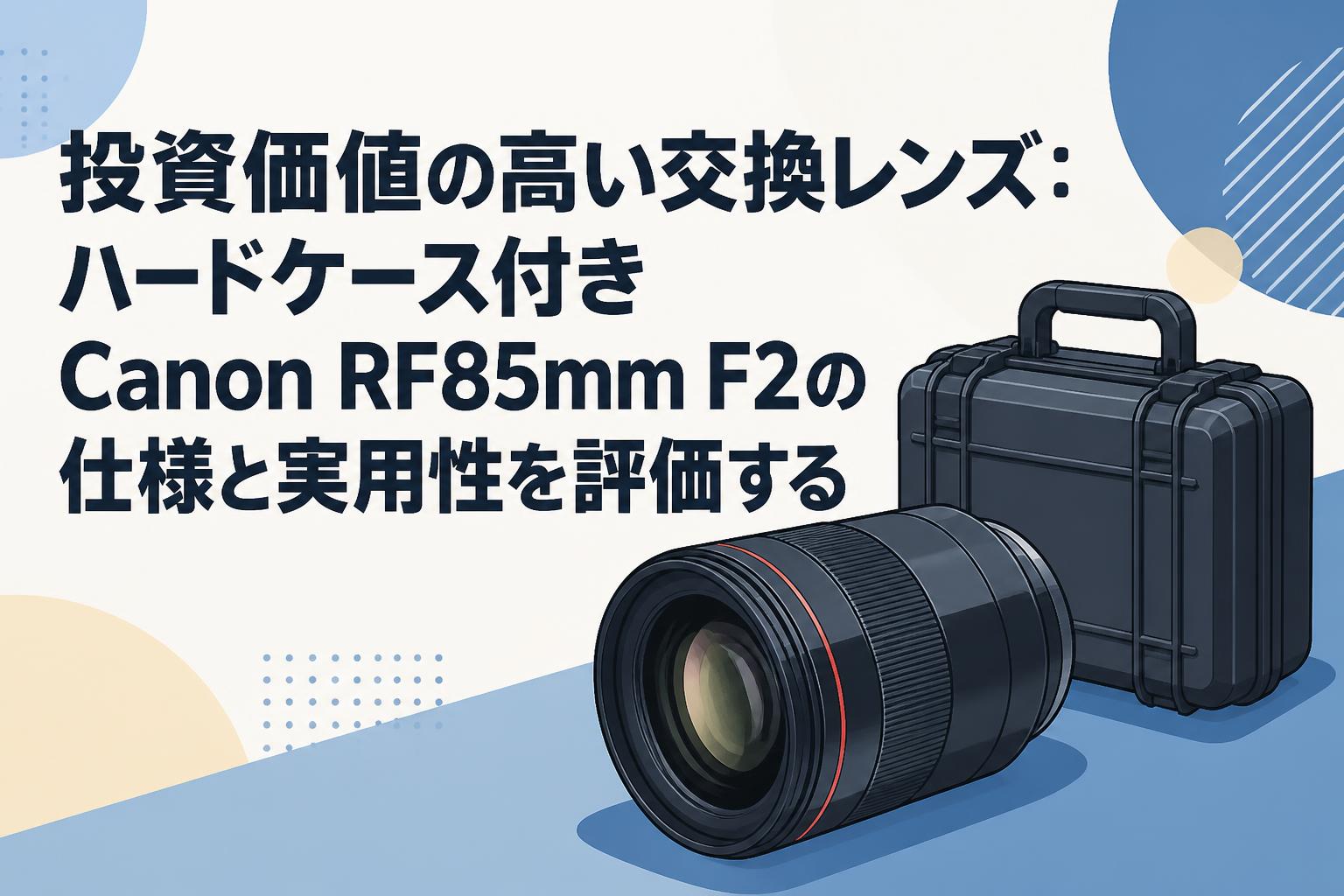 投資価値の高い交換レンズ：ハードケース付きCanon RF85mm F2の仕様と