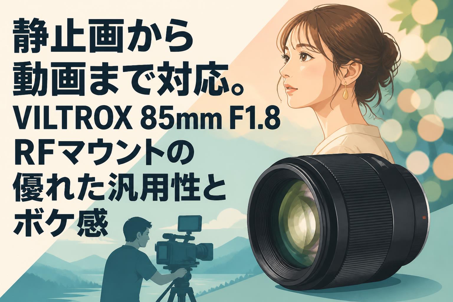 静止画から動画まで対応。VILTROX 85mm F1.8 RFマウントの優れた汎用性
