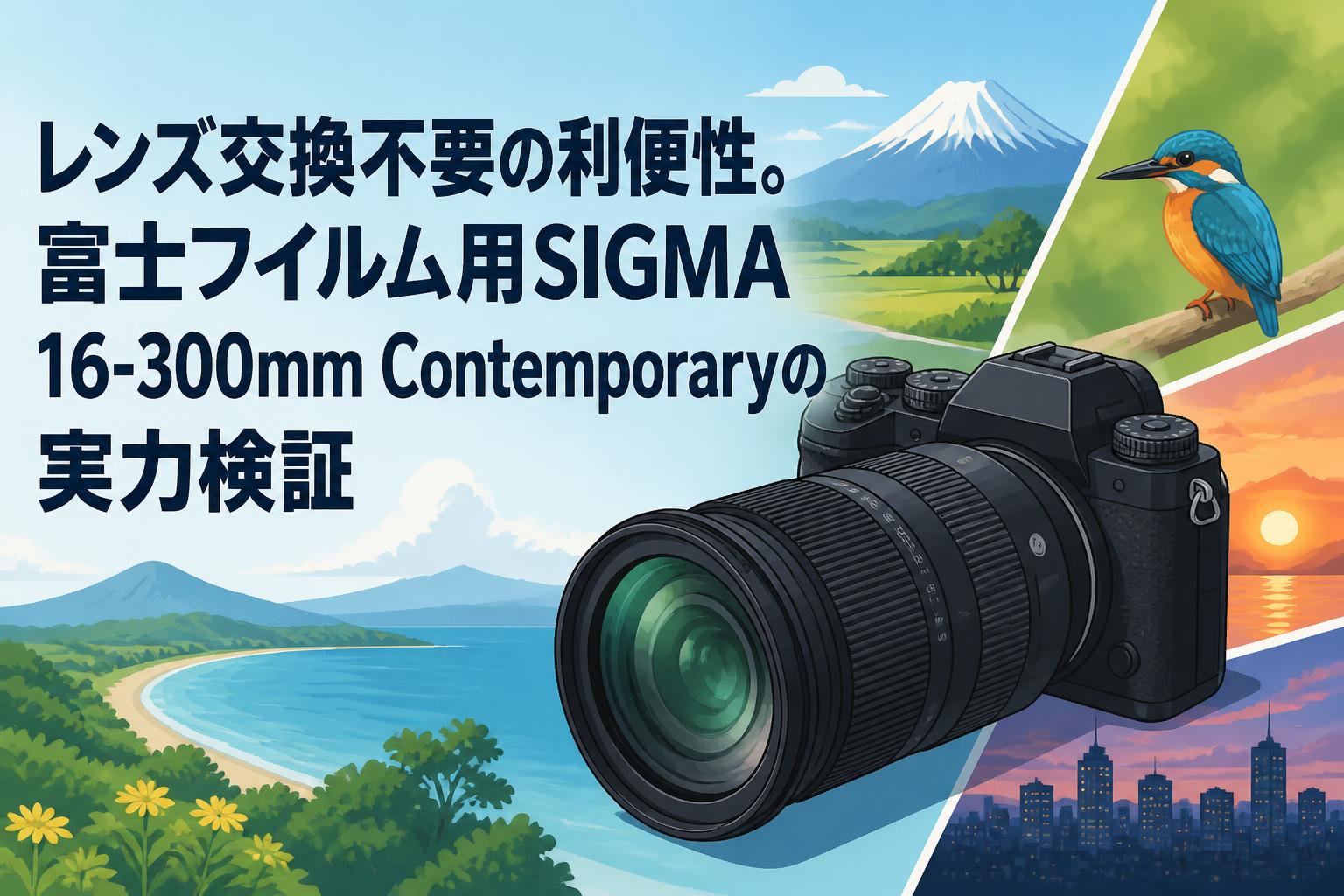 カメラレンズ レンズ交換不要の利便性。富士フイルム用SIGMA 16-300mm Contemporary