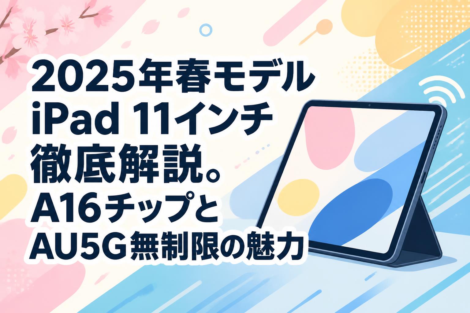 2025年春モデルiPad 11インチ徹底解説。A16チップとAU5G無制限の魅力