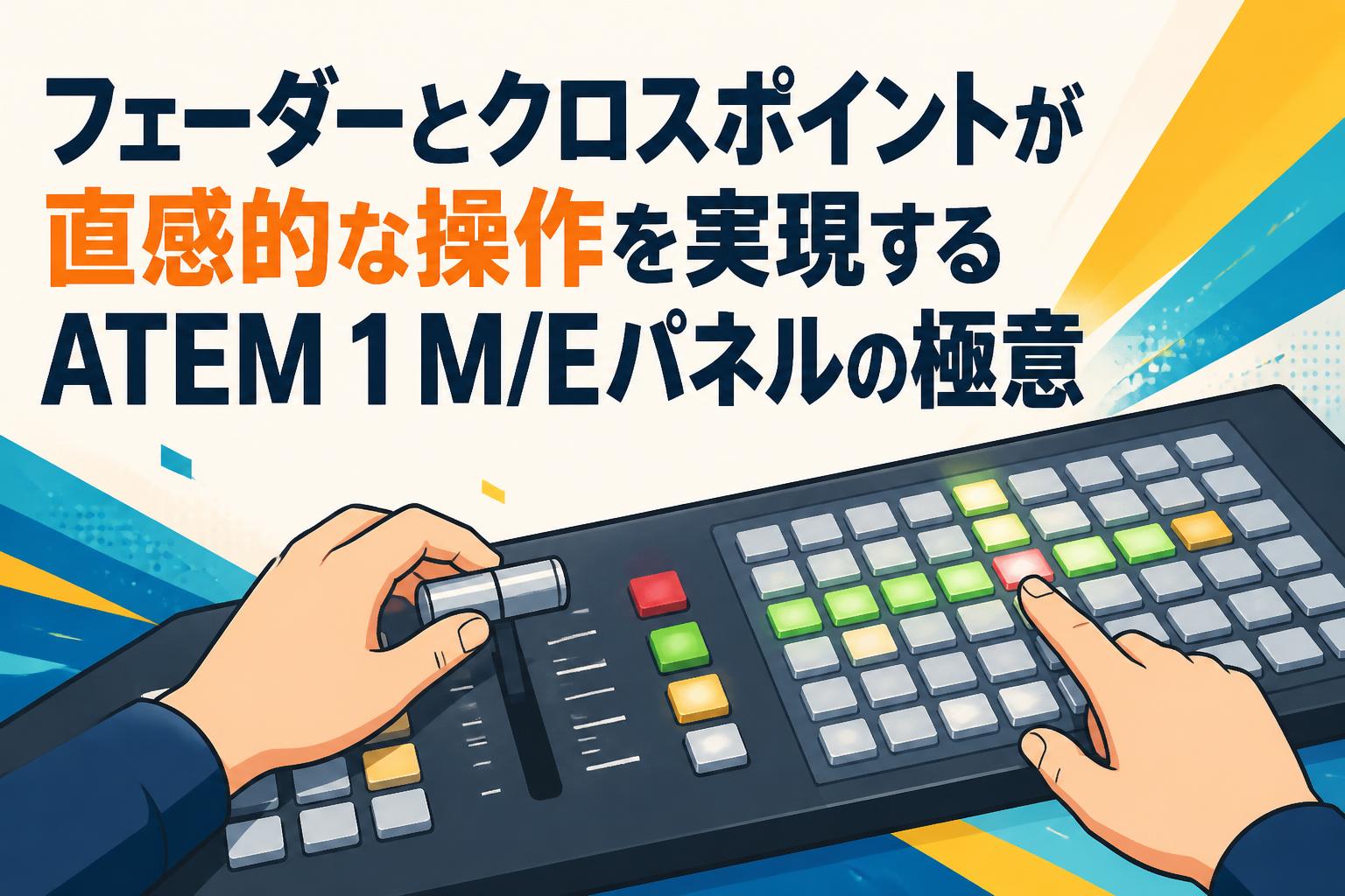 まみ　5台ブースター フェーダーとクロスポイントが直感的な操作を実現するATEM 1 M/Eパネル