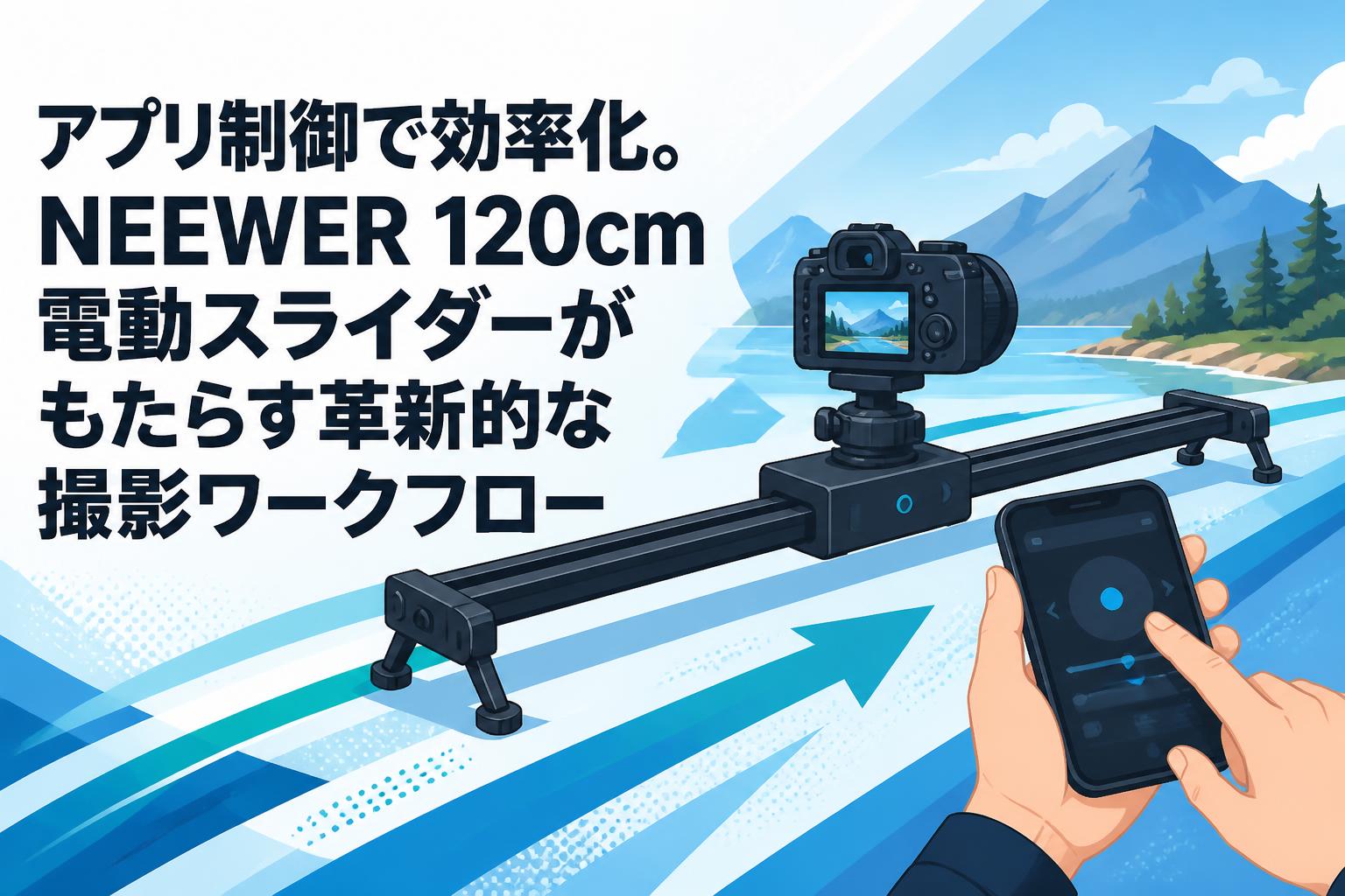 アプリ制御で効率化。NEEWER 120cm電動スライダーがもたらす革新的な