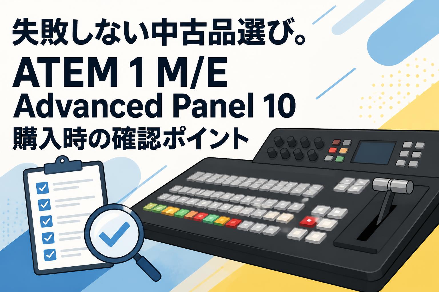 R*Y様 【中古美品】ATEM 1 M/E 4K他ライブ配信システム 総額60万 失敗しない中古品選び。ATEM 1 M/E Advanced Panel 10購入時の確認