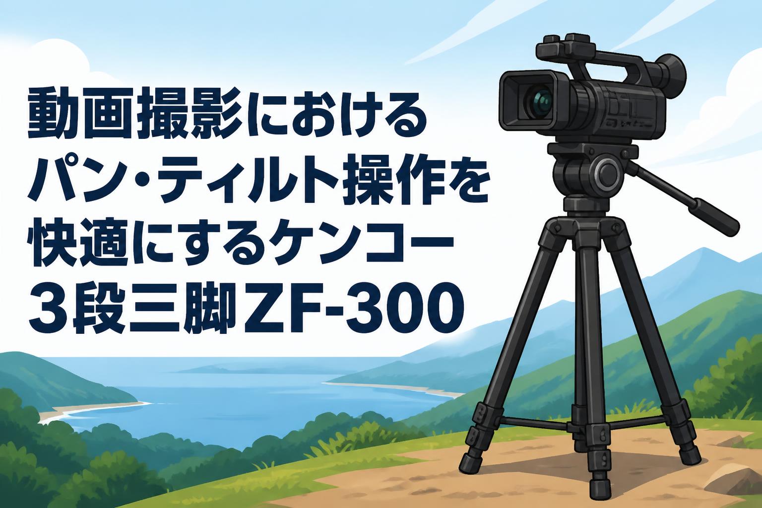 動画撮影におけるパン・ティルト操作を快適にするケンコー3段三脚ZF