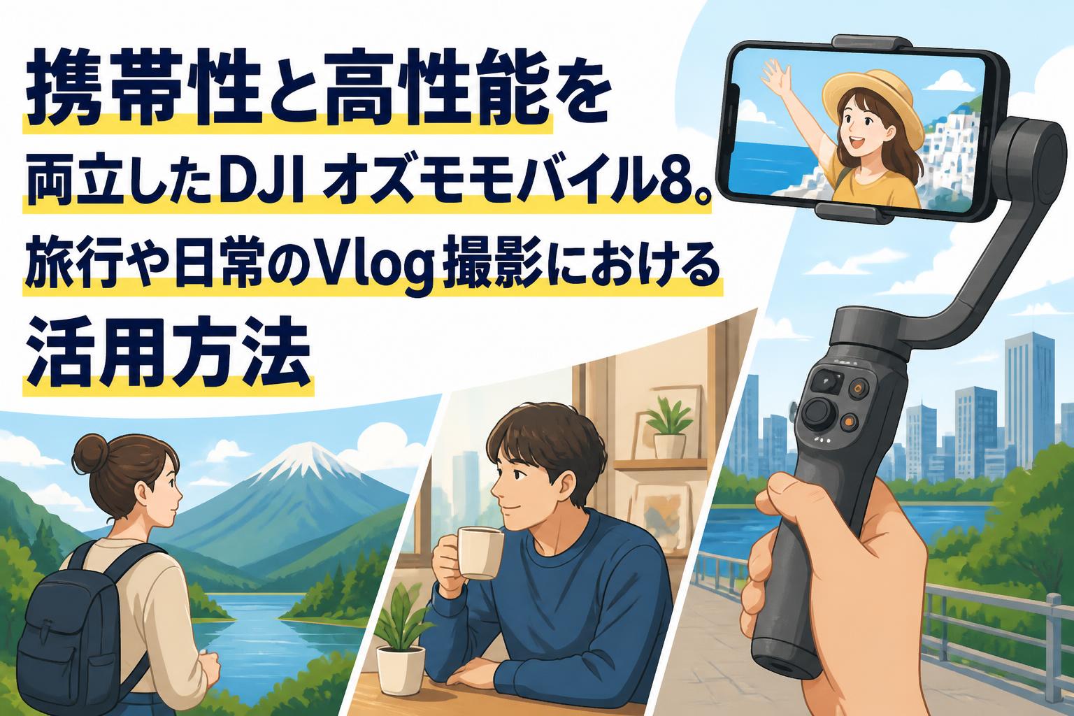 携帯性と高性能を両立したDJI オズモモバイル8。旅行や日常のVlog撮影