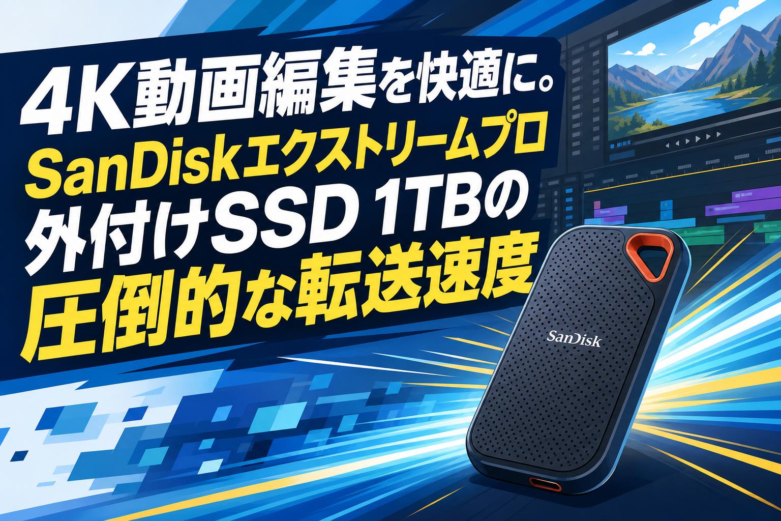 4K動画編集を快適に。SanDiskエクストリームプロ外付けSSD 1TBの圧倒的