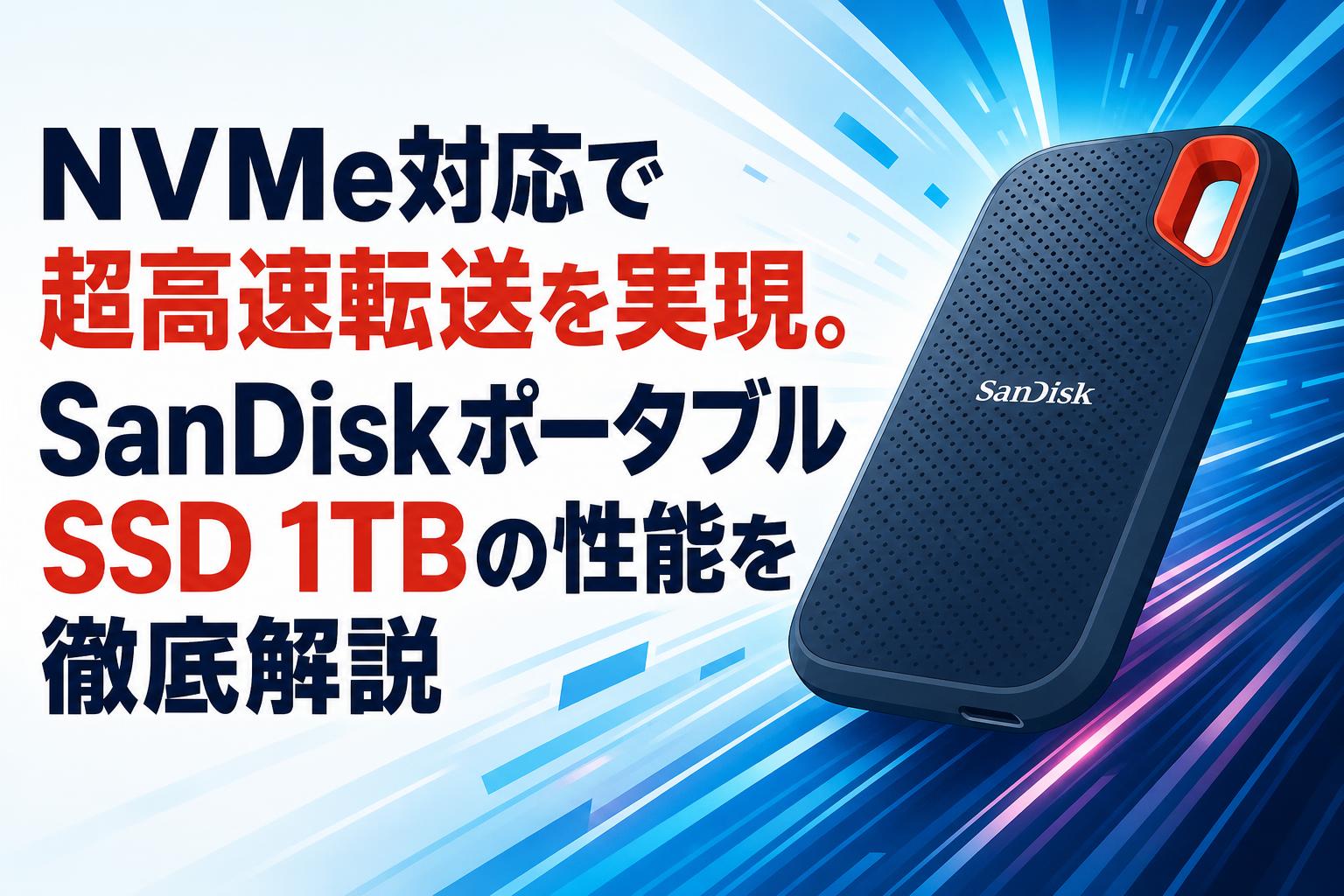 NVMe対応で超高速転送を実現。SanDiskポータブルSSD 1TBの性能を徹底