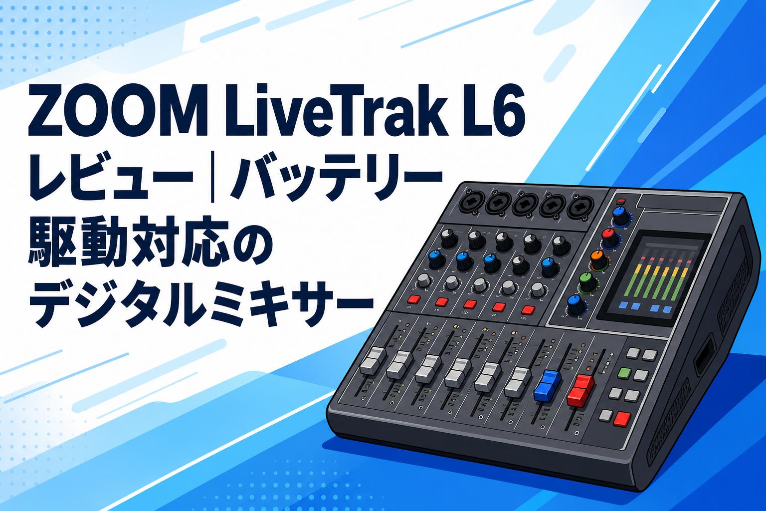 ZOOM LiveTrak L6 レビュー｜バッテリー駆動対応のデジタルミキサー
