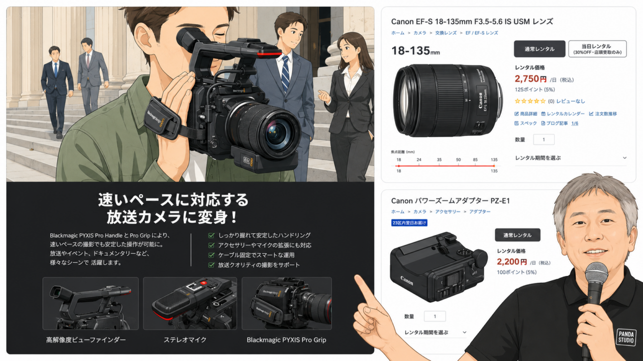 レビュー】Blackmagic PYXIS Pro Handle｜ピクシスをENG現場カメラに