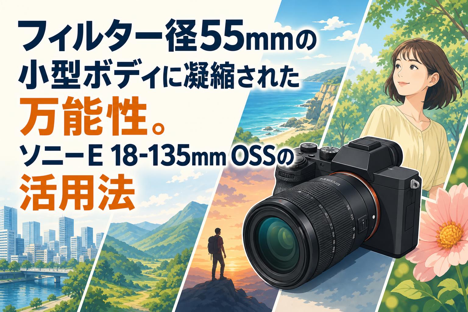 フィルター径55mmの小型ボディに凝縮された万能性。ソニーE 18-135mm