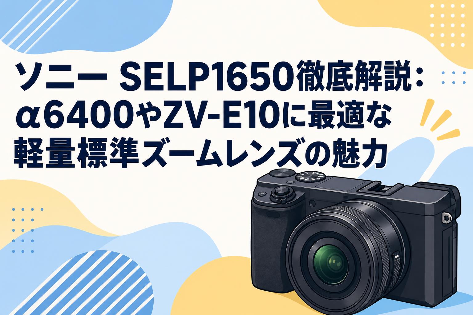 ソニー SELP1650徹底解説：α6400やZV-E10に最適な軽量標準ズームレンズ