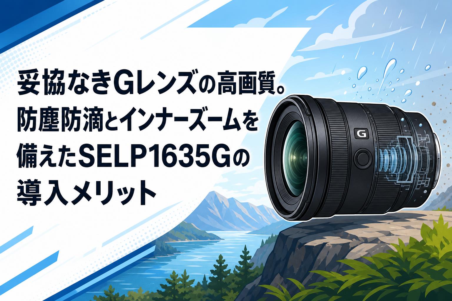 妥協なきGレンズの高画質。防塵防滴とインナーズームを備えたSELP1635G
