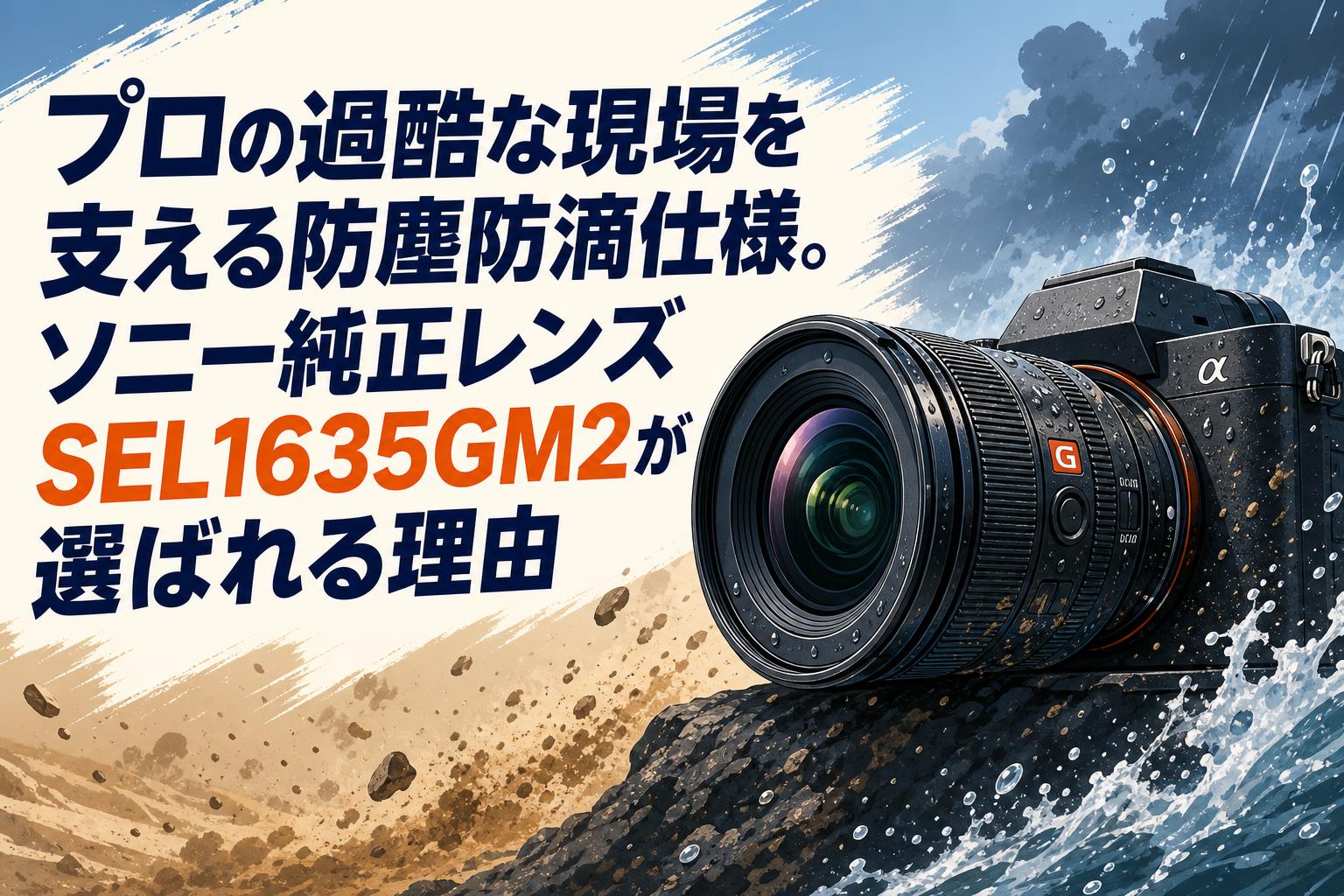 プロの過酷な現場を支える防塵防滴仕様。ソニー純正レンズSEL1635GM2が