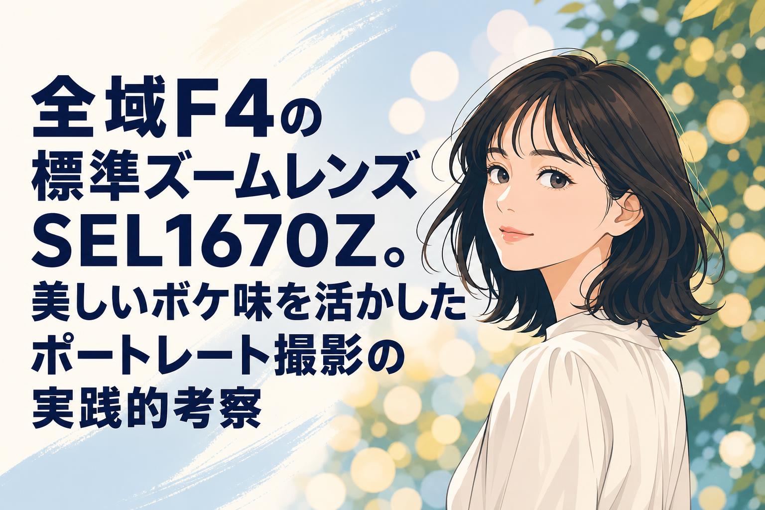 【おまとめセール】ズームレンズなど 全域F4の標準ズームレンズSEL1670Z。美しいボケ味を活かしたポート