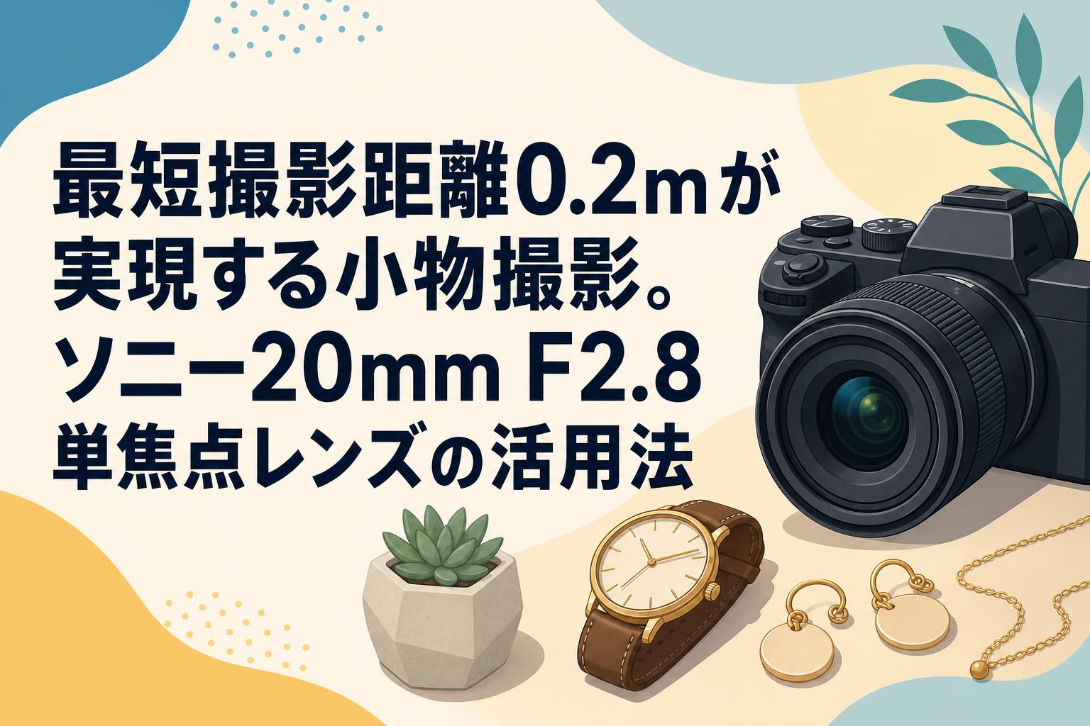 最短撮影距離0.2mが実現する小物撮影。ソニー20mm F2.8単焦点レンズの
