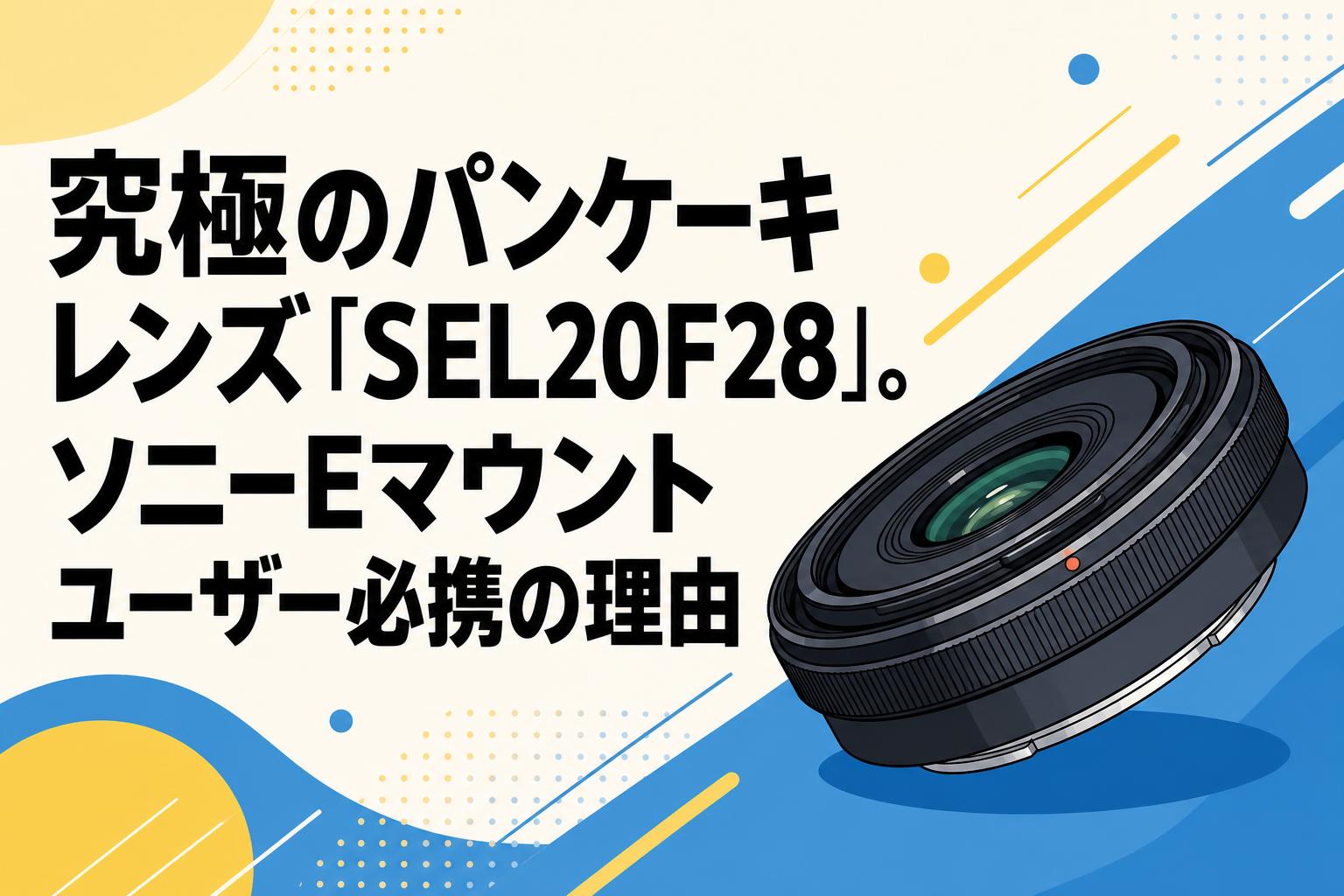 究極のパンケーキレンズ「SEL20F28」。ソニーEマウントユーザー必携の