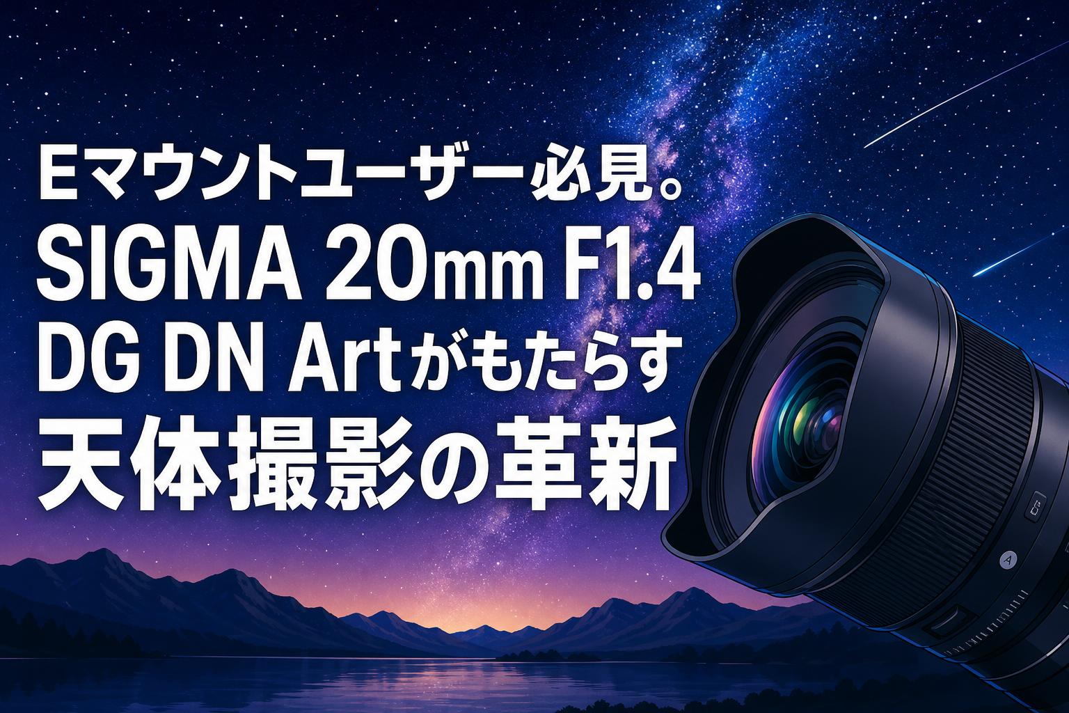 Eマウントユーザー必見。SIGMA 20mm F1.4 DG DN Artがもたらす天体撮影