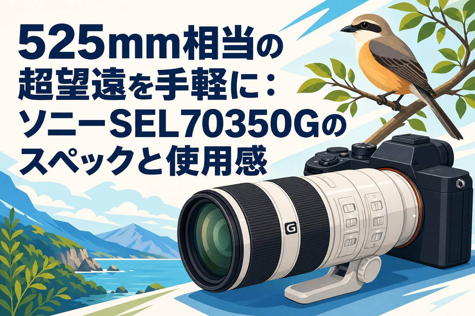 525mm相当の超望遠を手軽に：ソニーSEL70350Gのスペックと使用感