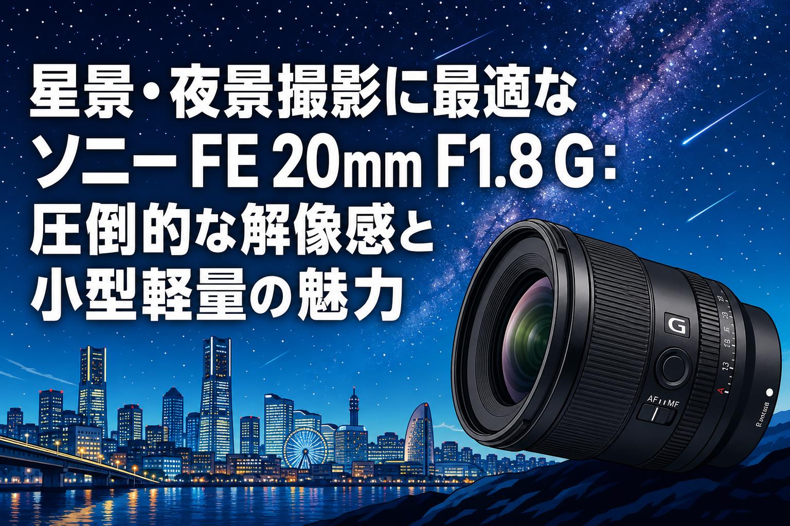 【美品】SONY FE 20mm F1.8 G 極上解像感とボケ味Vlog 星景 星景・夜景撮影に最適なソニー FE 20mm F1.8 G：圧倒的な解像感と小型