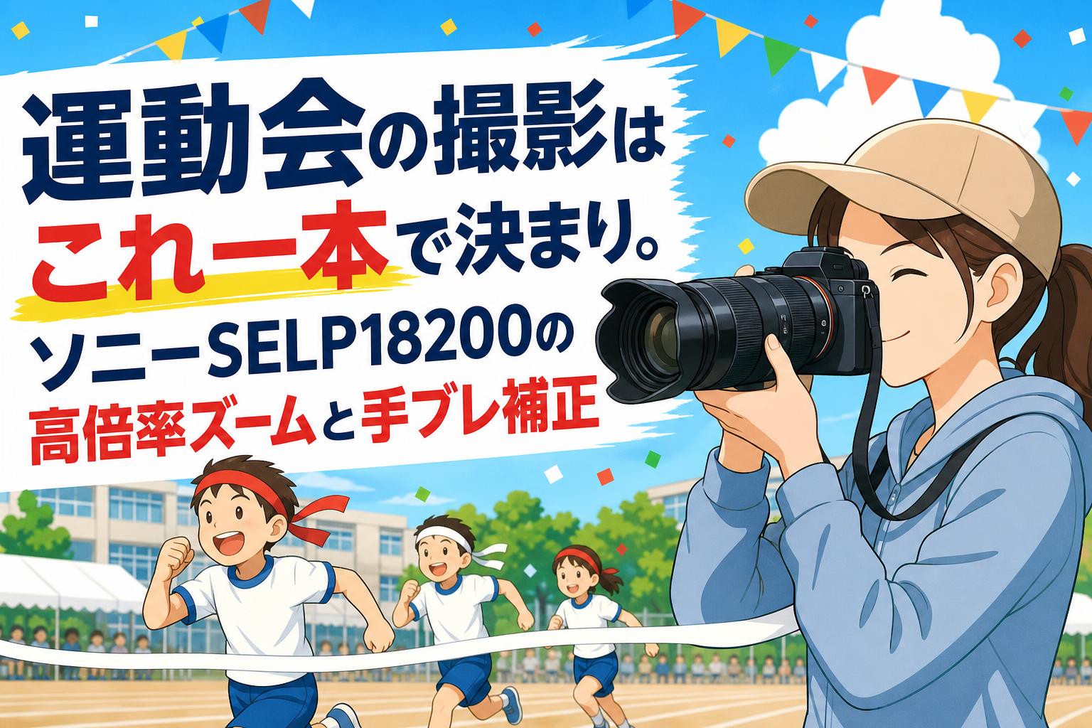 運動会の撮影はこれ一本で決まり。ソニーSELP18200の高倍率ズームと手