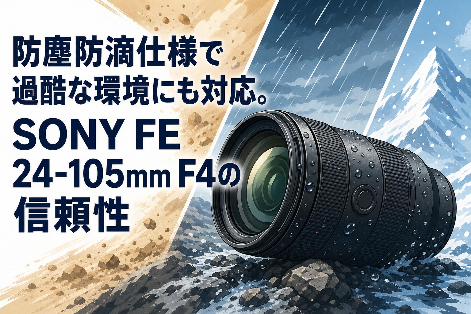 防塵防滴仕様で過酷な環境にも対応。SONY FE 24-105mm F4の信頼性