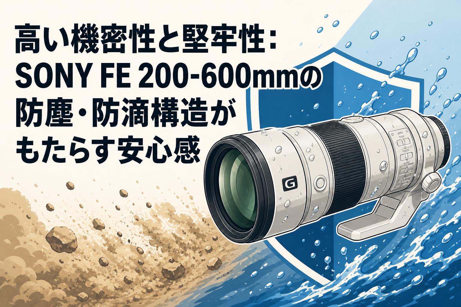 高い機密性と堅牢性：SONY FE 200-600mmの防塵・防滴構造がもたらす