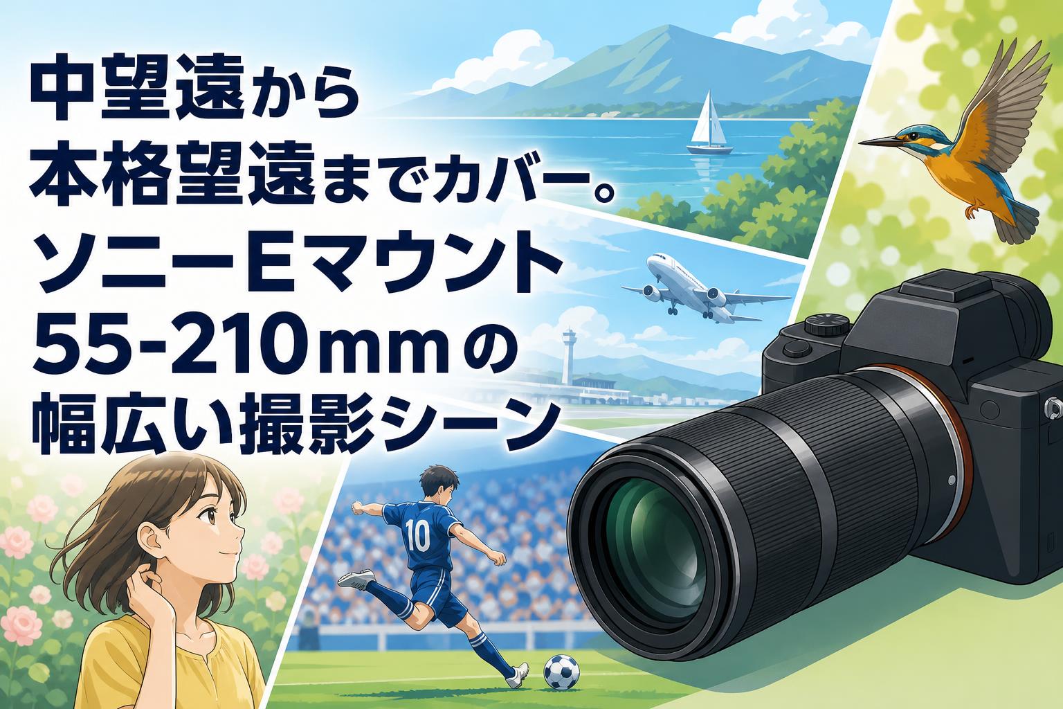 美品 SONY E 55-210mm⭐️望遠レンズ⭐️イベント行事に！⭐️ 中望遠から本格望遠までカバー。ソニーEマウント55-210mmの幅広い撮影