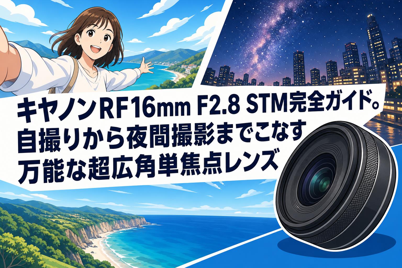 キヤノンRF16mm F2.8 STM完全ガイド。自撮りから夜間撮影までこなす
