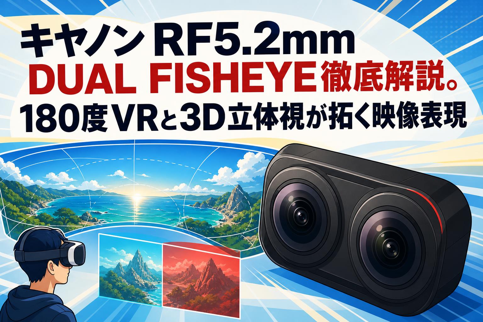 キヤノンRF5.2mm DUAL FISHEYE徹底解説。180度VRと3D立体視が拓く映像