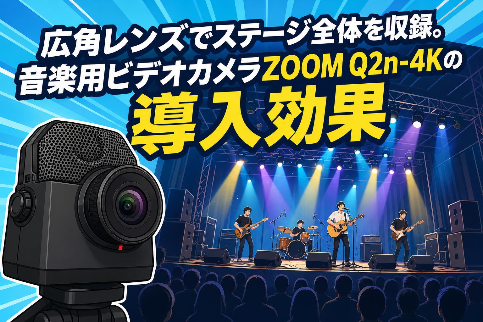 広角レンズでステージ全体を収録。音楽用ビデオカメラZOOM Q2n-4Kの