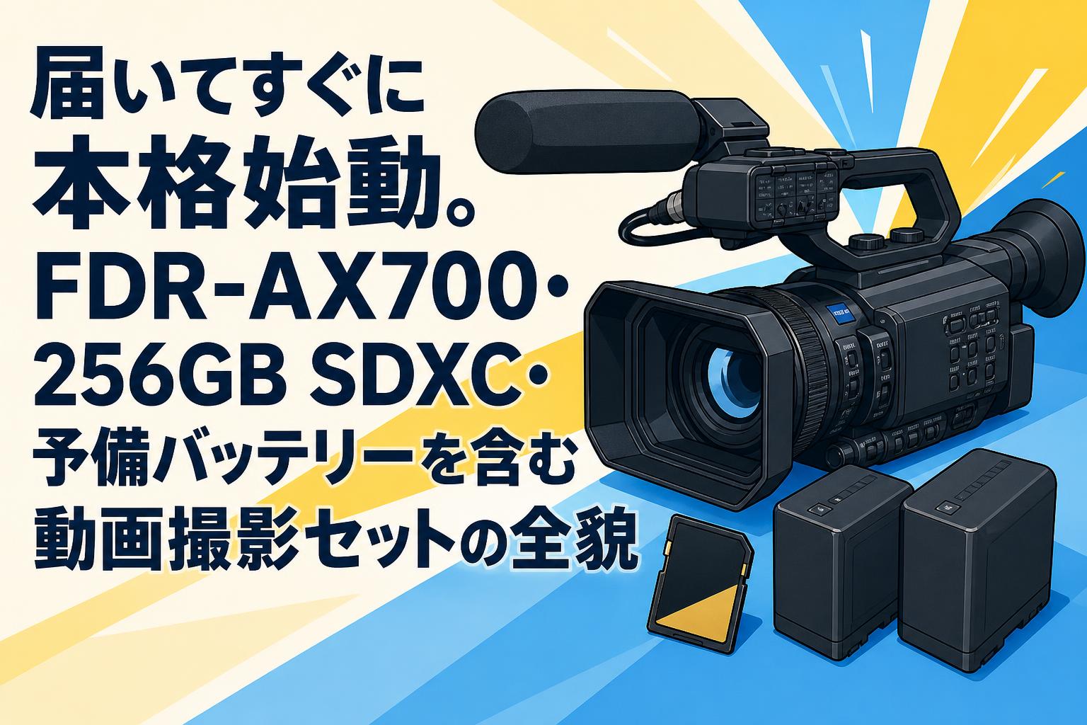 届いてすぐに本格始動。FDR-AX700・256GB SDXC・予備バッテリーを含む