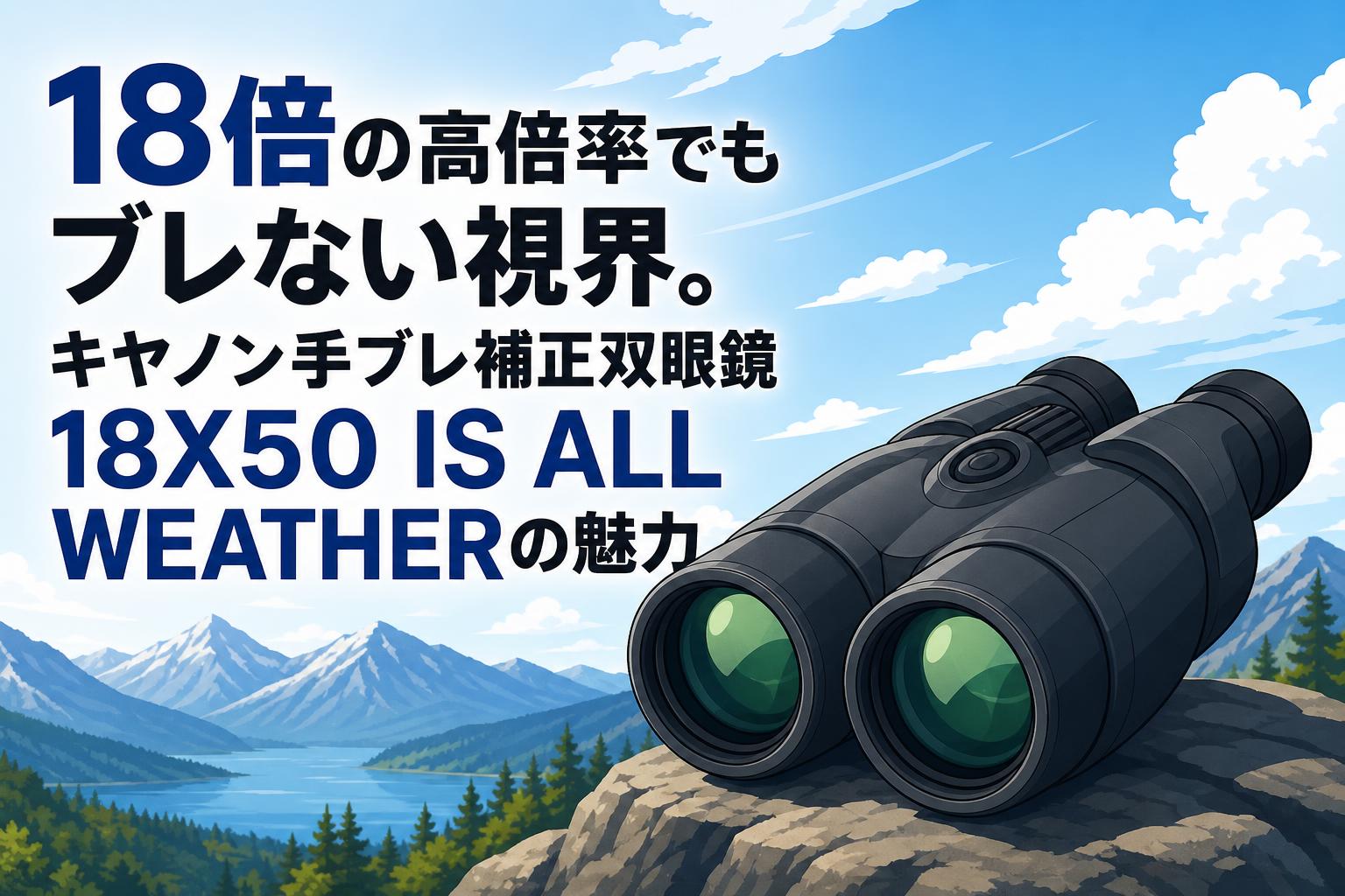 キヤノン18倍レンズ 18倍の高倍率でもブレない視界。キヤノン手ブレ補正双眼鏡18X50 IS ALL