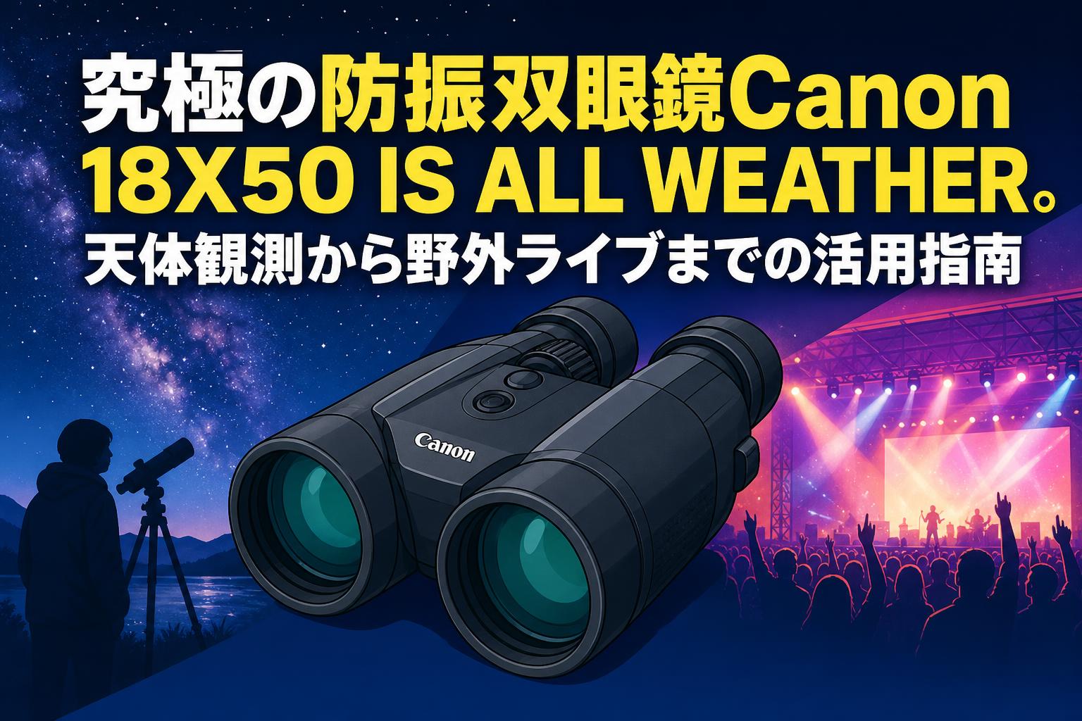 究極の防振双眼鏡Canon 18X50 IS ALL WEATHER。天体観測から野外ライブ
