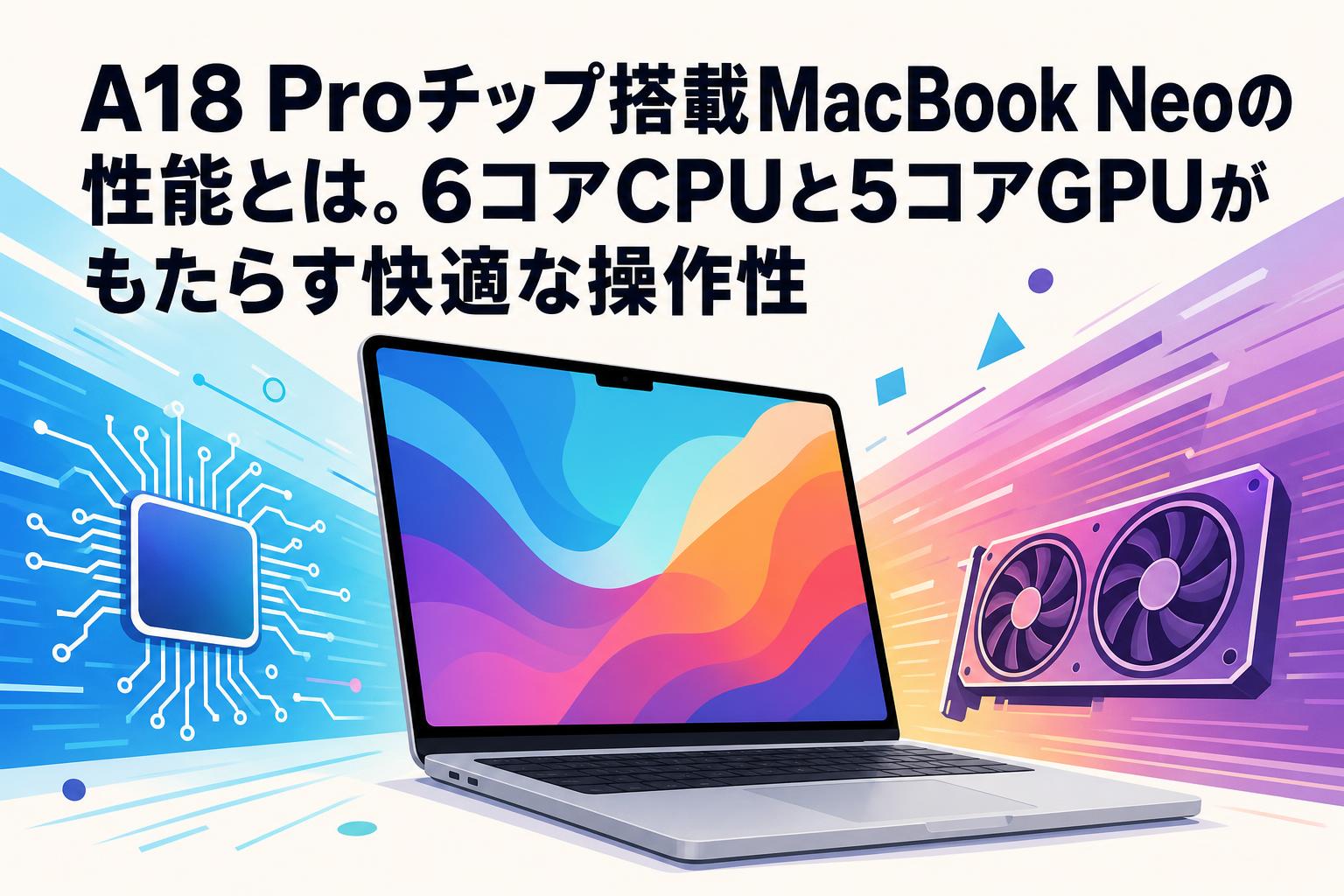 A18 Proチップ搭載MacBook Neoの性能とは。6コアCPUと5コアGPUが