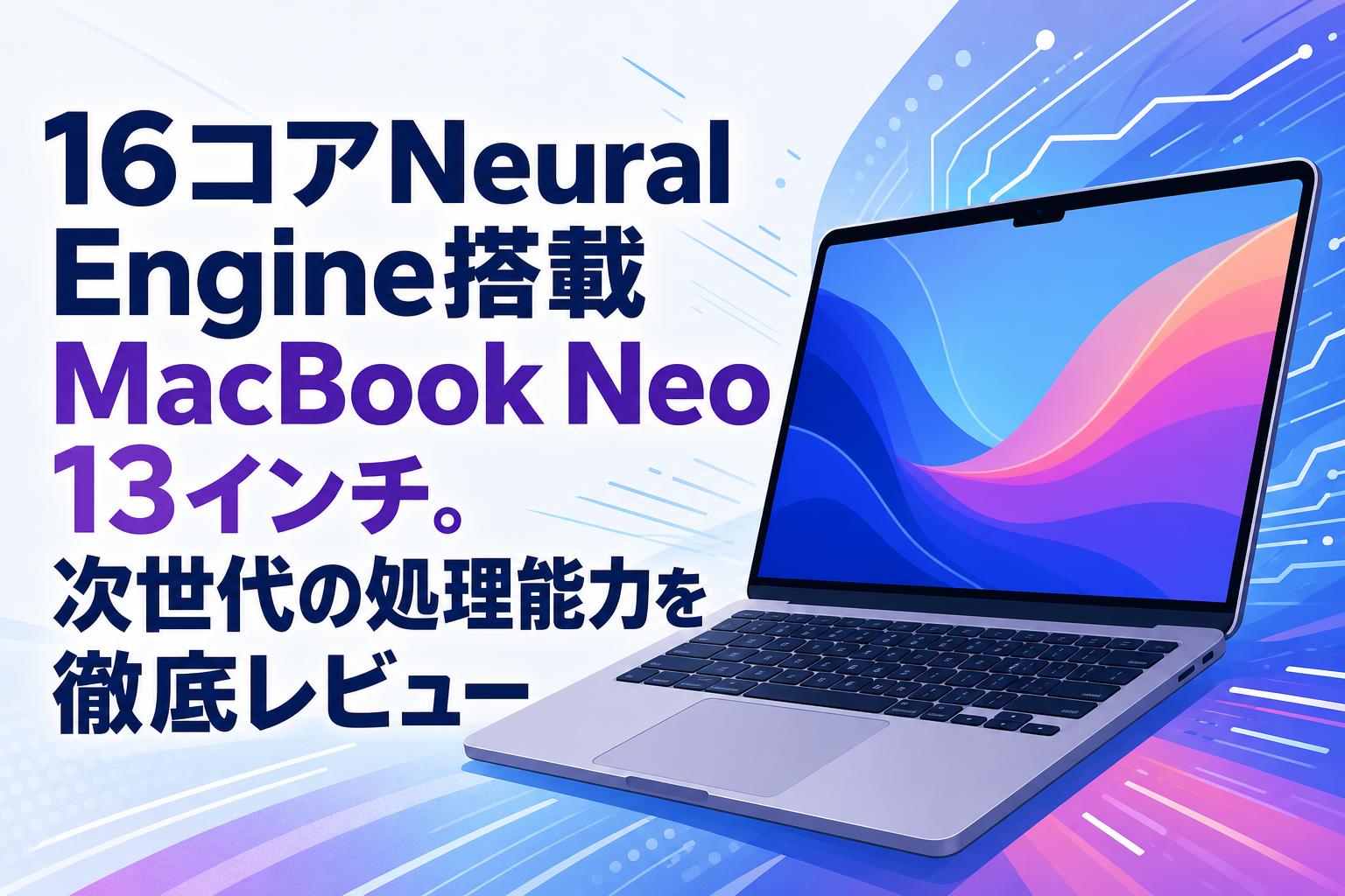 16コアNeural Engine搭載MacBook Neo 13インチ。次世代の処理能力を